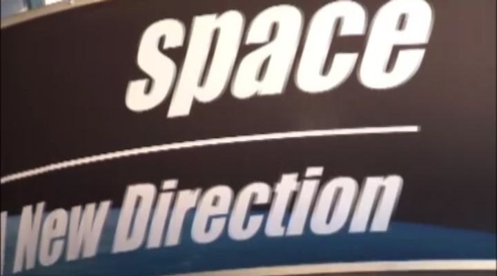 Space Zone at Farnborough - prominent display by ASI