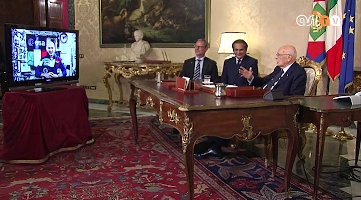 Parmitano in collegamento con il Quirinale