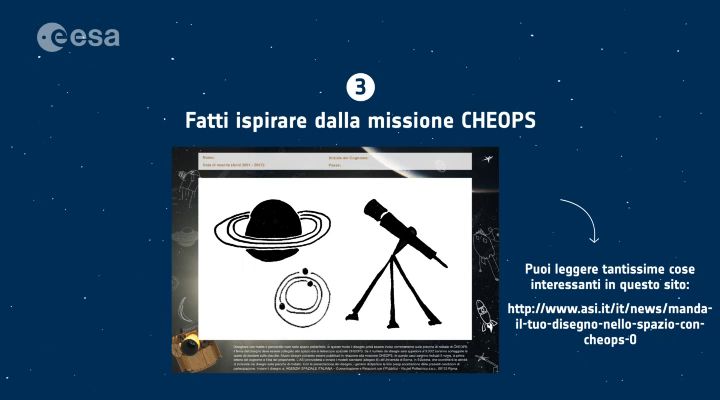 Manda il tuo disegno nello spazio con Cheops