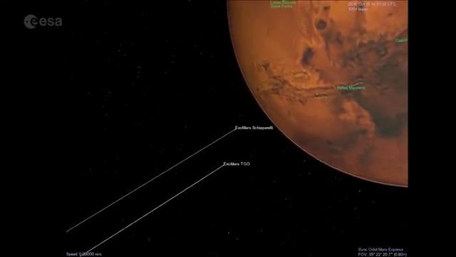 ExoMars arrival seen by Mars Express