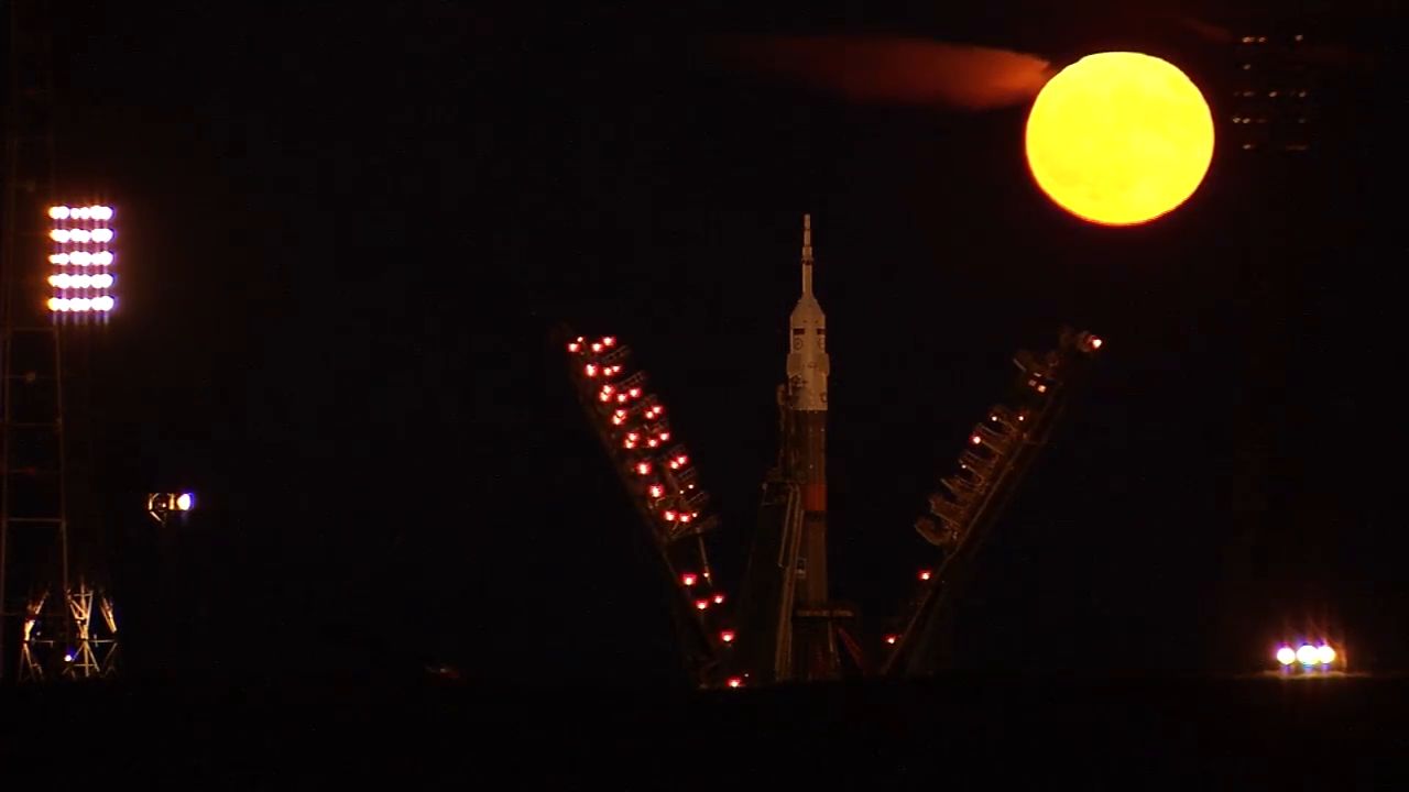 Supermoon over Baikonur