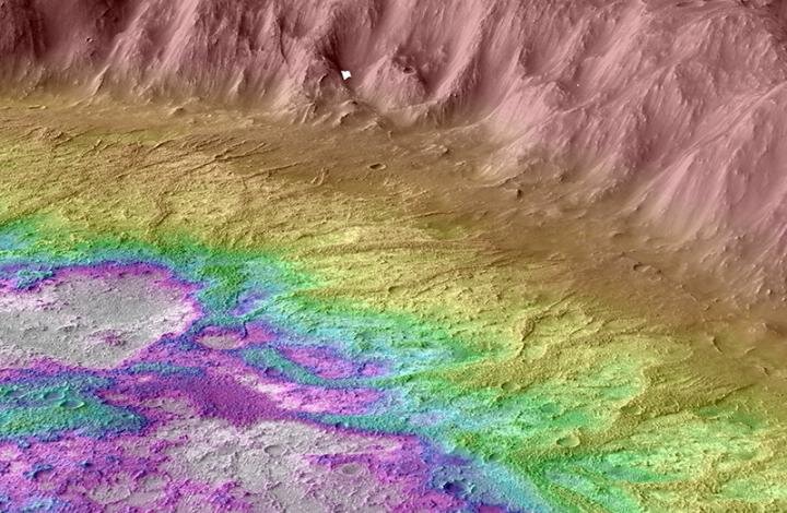Marte, un lago craterico unico nel suo genere