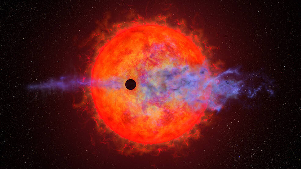 Hubble osserva il deflusso atmosferico di un esopianeta