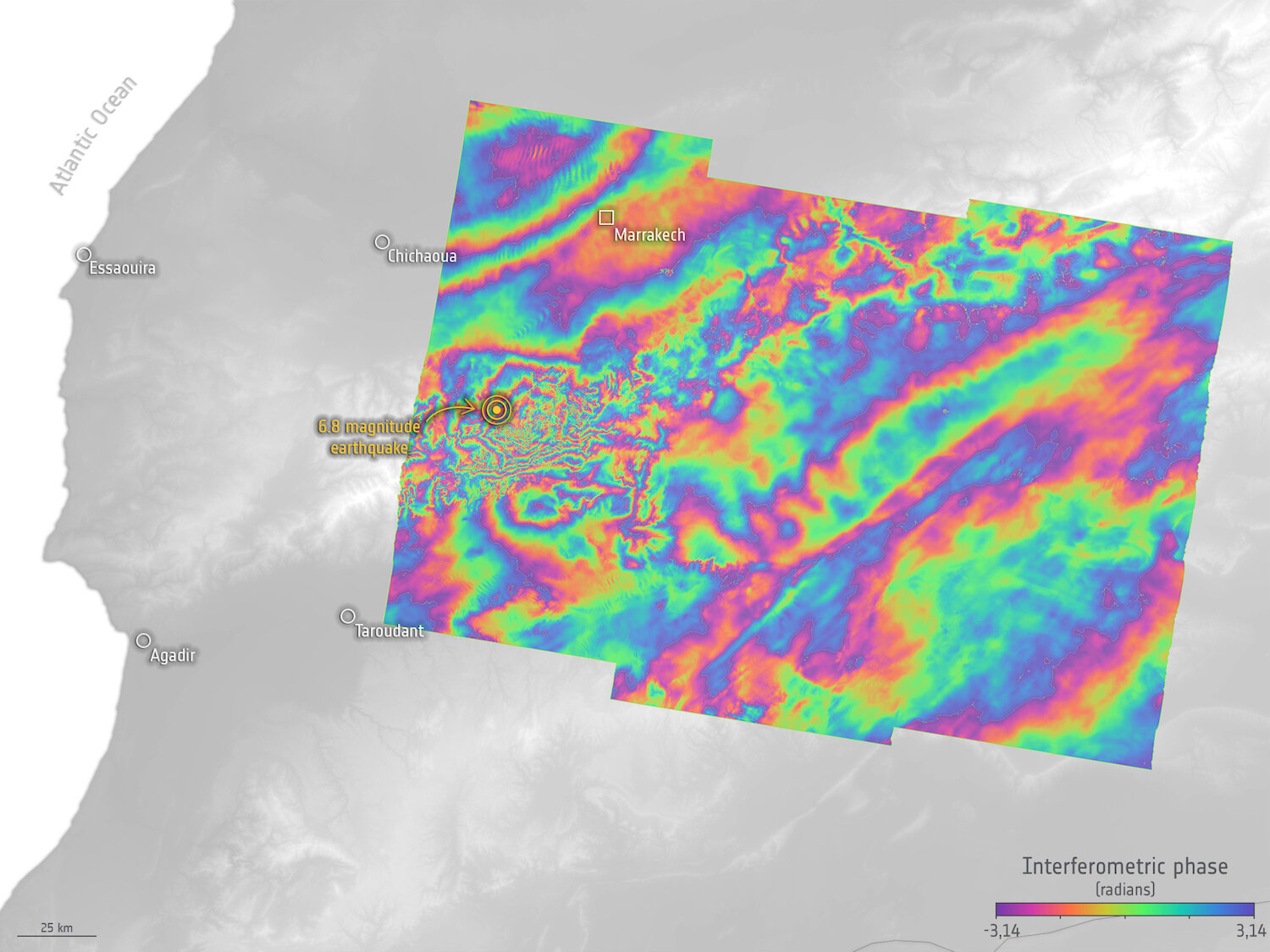 Il terremoto in Marocco visto dai satelliti