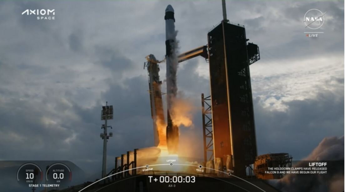 Ax-3 decolla verso la Stazione Spaziale Internazionale