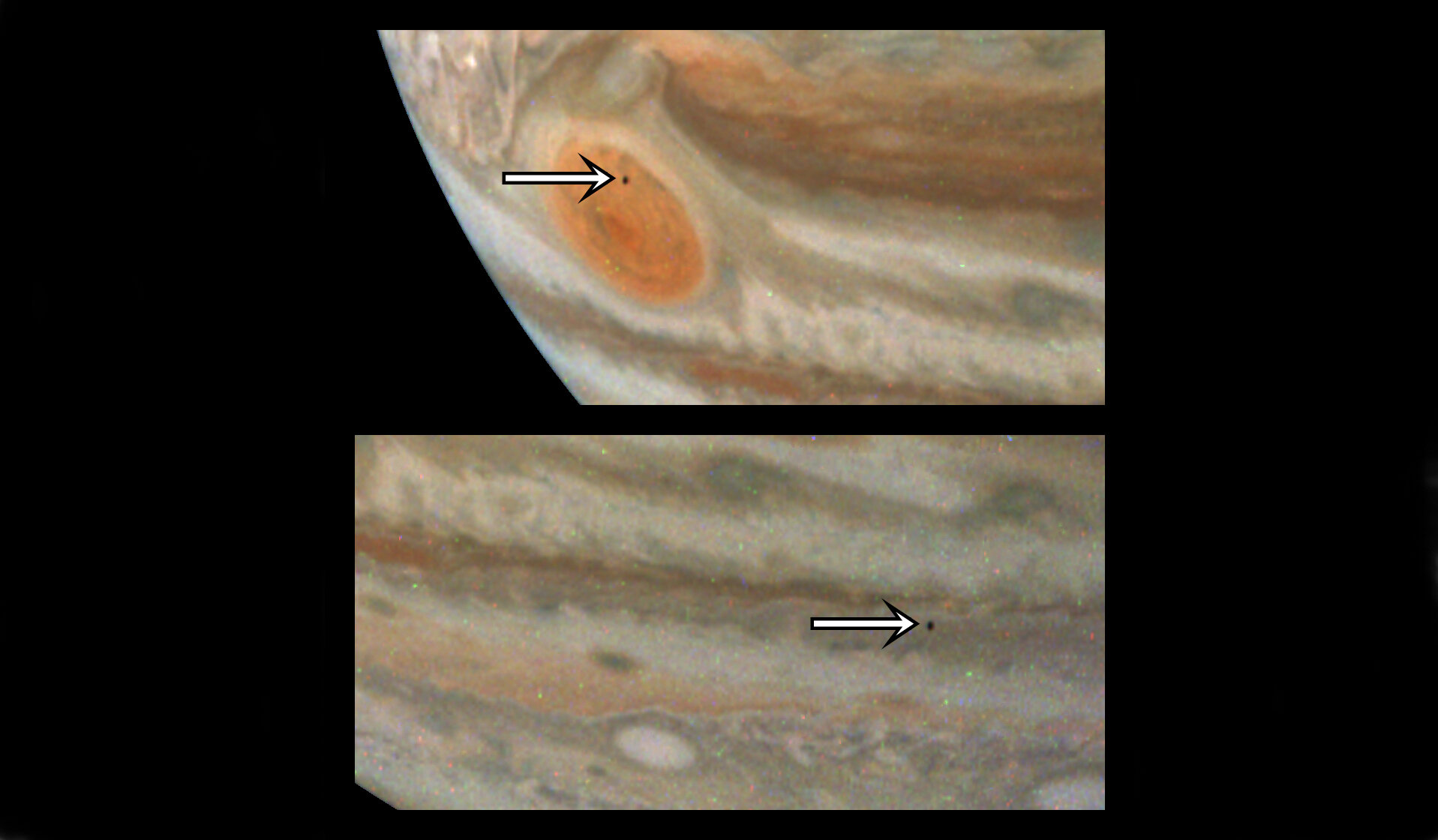 Amaltea nell'occhio di Juno