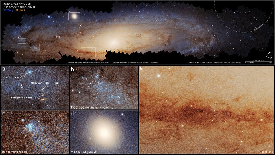 Hubble svela i dettagli della galassia di Andromeda