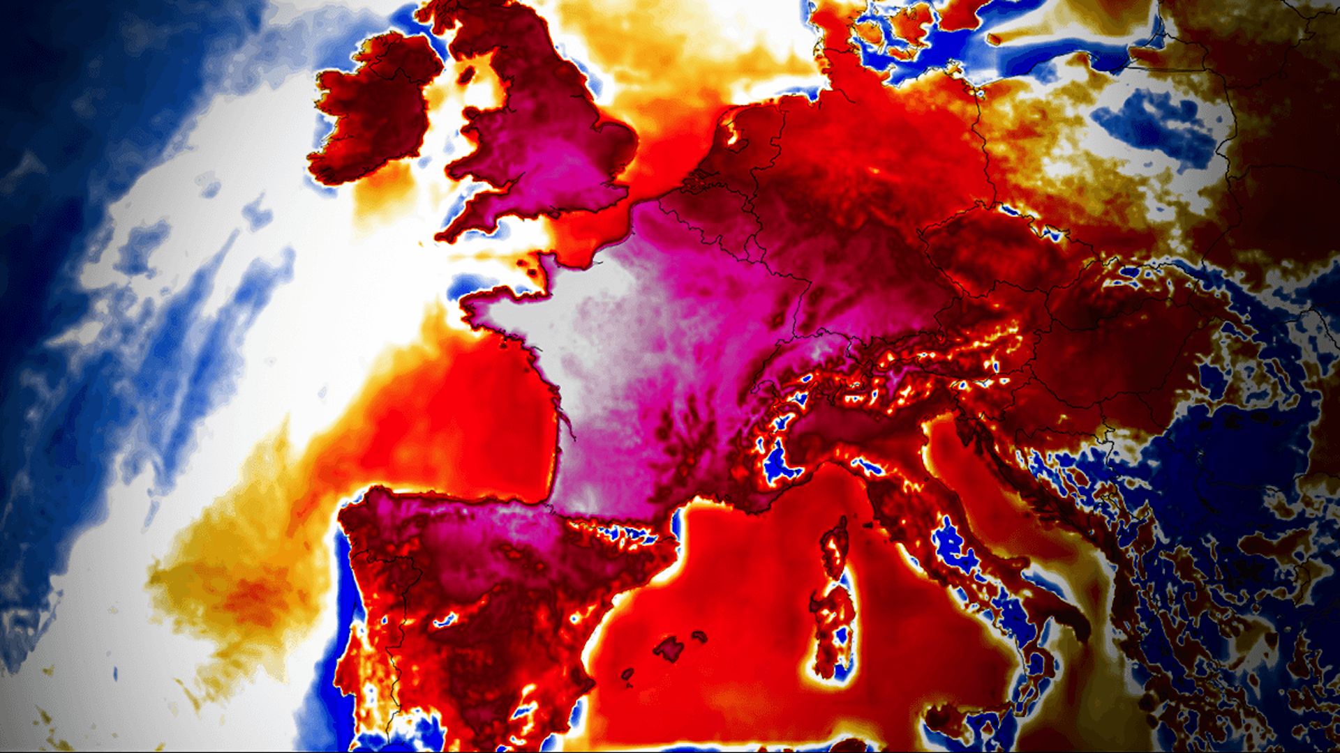 L’ondata di calore in Europa vista dai satelliti