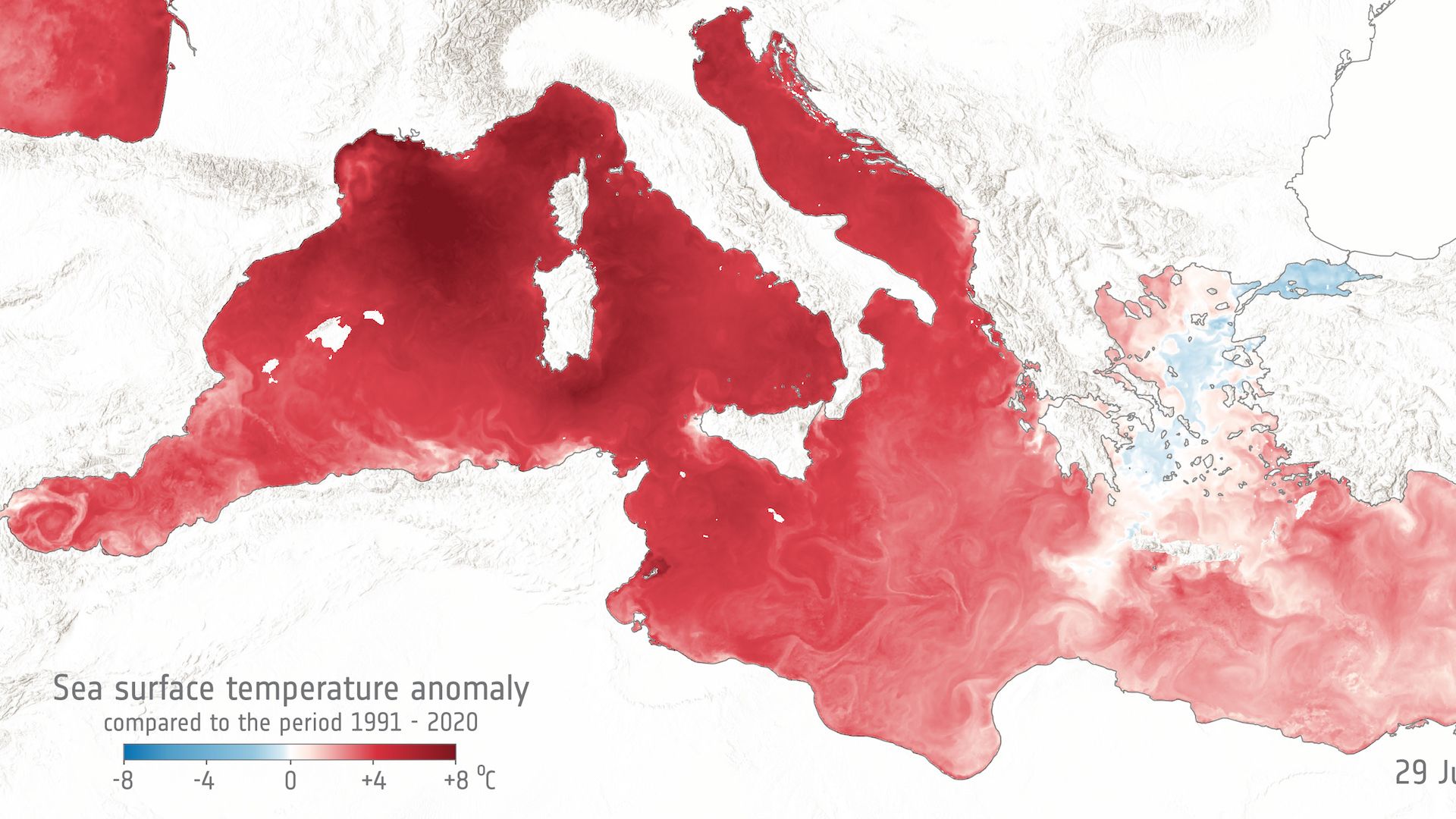 A giugno temperature record delle acque superficiali nel Mediterraneo e nel Mondo